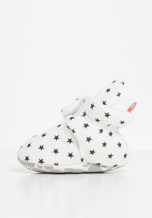 Pop Candy - Star print booties - white & black 