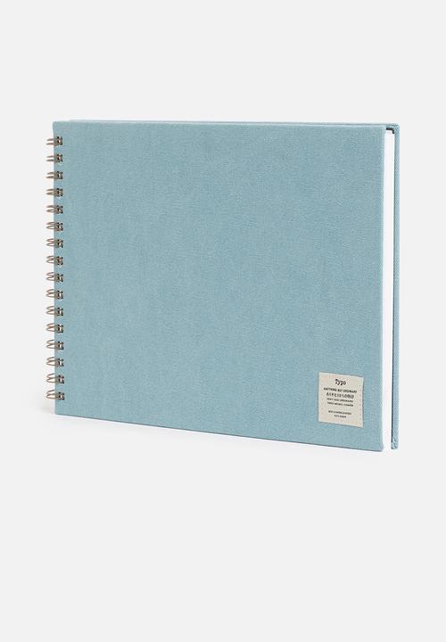 Typo - A4 spiral sketch book - blue