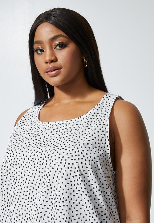 Superbalist - Sleeveless tiered dress -white & black