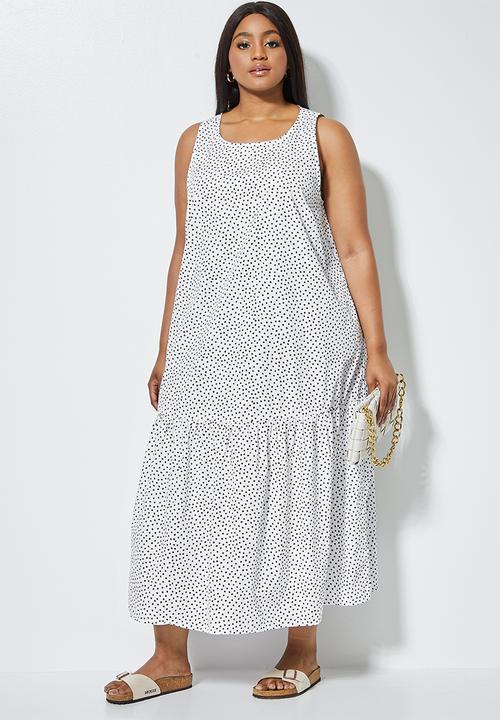 Superbalist - Sleeveless tiered dress -white & black