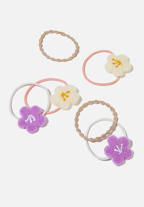 Cotton On - Hannah hair ties - purple & neutral 