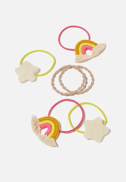 Cotton On - Hannah hair ties - yellow & pink 