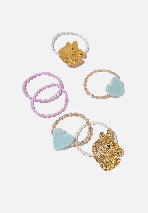 Cotton On - Hannah hair ties - gold & blue 