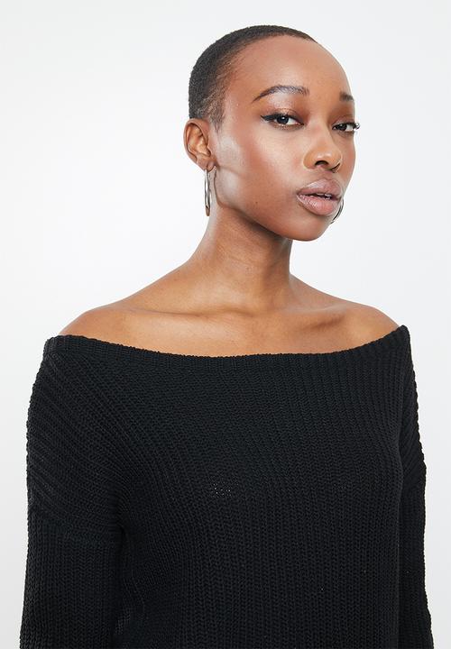 Missguided - Ophelita off shoulder jumper - black