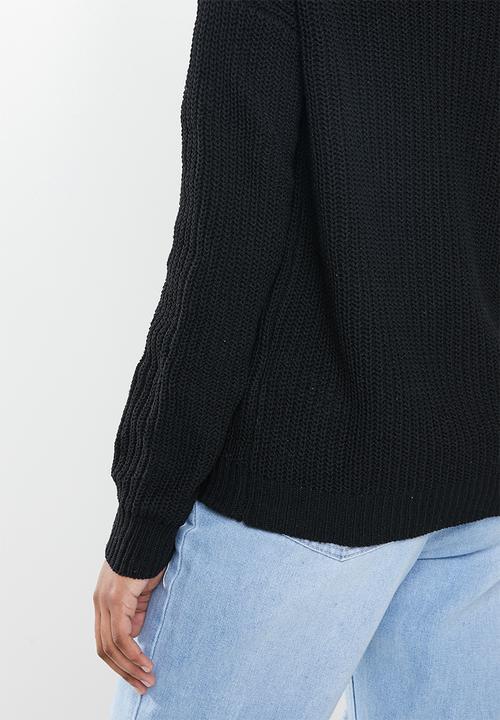 Missguided - Ophelita off shoulder jumper - black