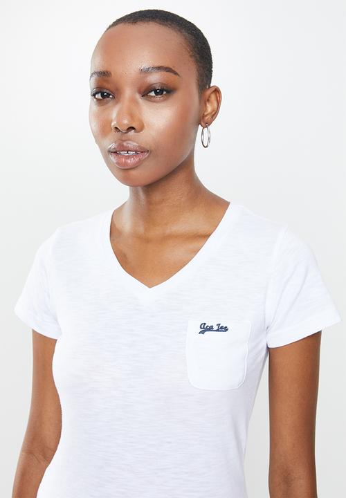 Aca Joe - Aca joe slub v neck T-shirt - white