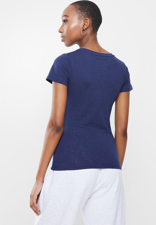 Aca Joe - Aca joe slub v neck T-shirt - navy