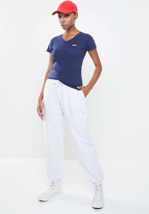 Aca Joe - Aca joe slub v neck T-shirt - navy