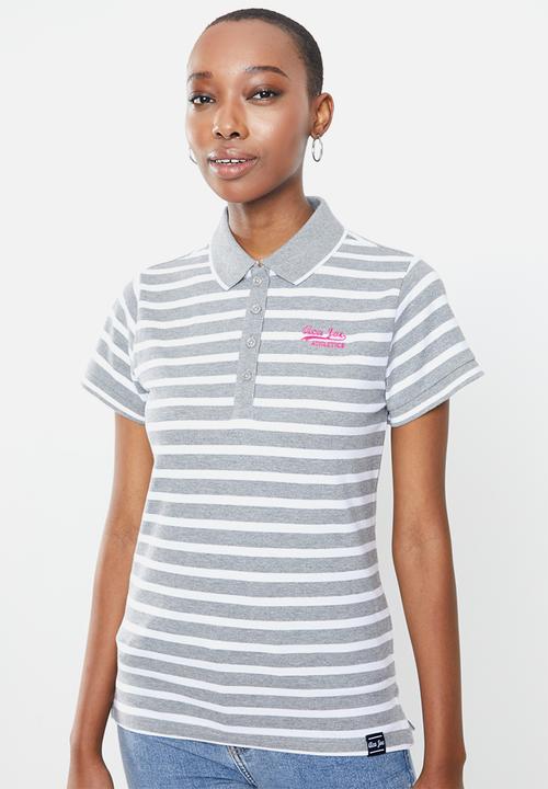 Aca Joe - Aca joe stripe golfer - grey & white