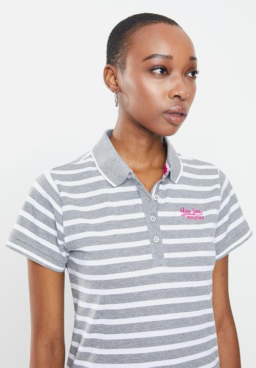 Aca Joe - Aca joe stripe golfer - grey & white