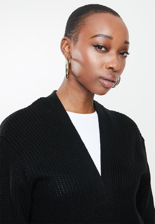 Missguided - Belted maxi cardigan - black