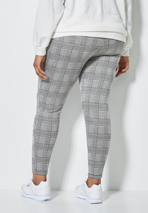 Superbalist - Check tregging - white & black 