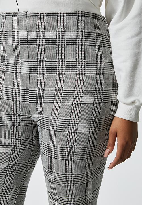 Superbalist - Check tregging - white & black 