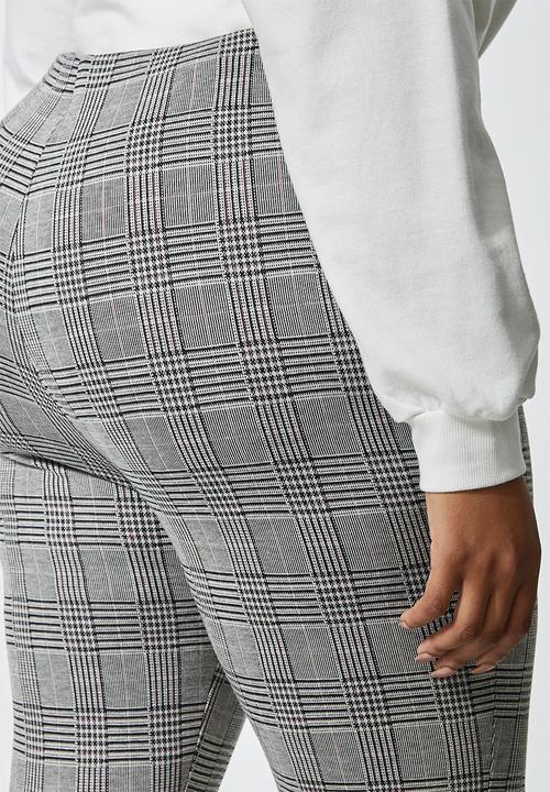 Superbalist - Check tregging - white & black 
