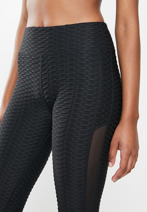 Missguided - Textured cut & sew legging - black