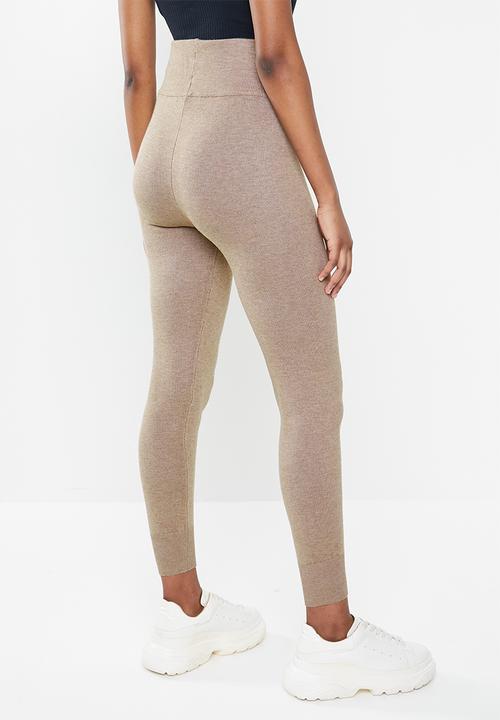 Missguided - High waisted tie front jogger - taupe
