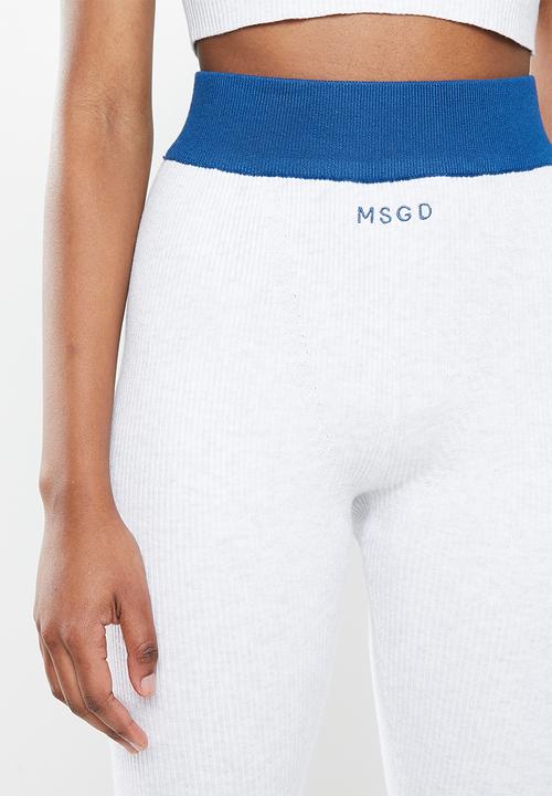 Missguided - Missguided contrast seam detail co ord - light grey & blue 