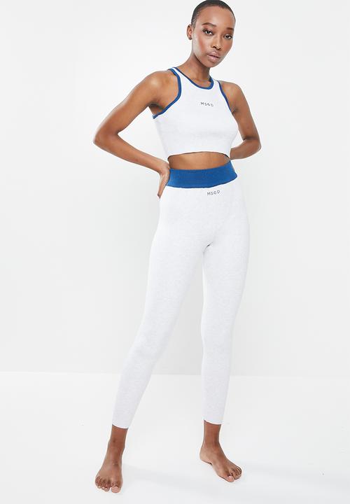 Missguided - Missguided contrast seam detail co ord - light grey & blue 