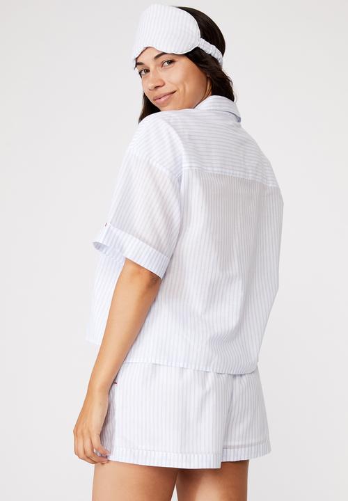 Cotton On - Washed woven sleep set - pyjama stripe