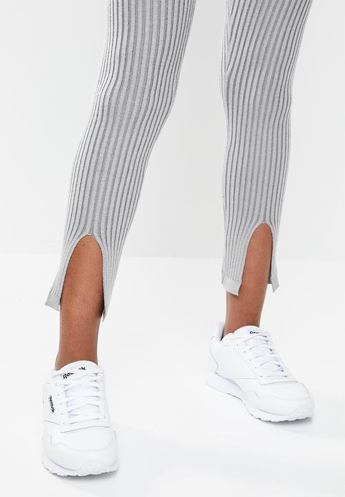 Missguided - 2 Tone ribbed split front leggings - grey