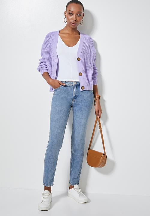Superbalist - Knit crop cardigan - lilac