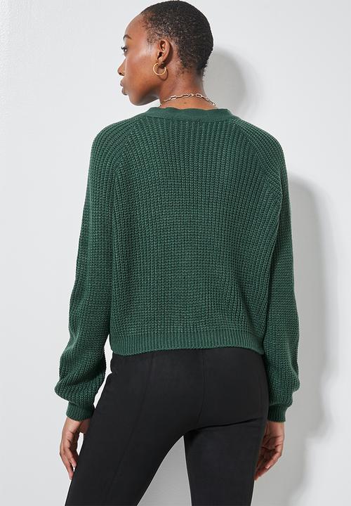 Superbalist - Knit crop cardigan - emerald