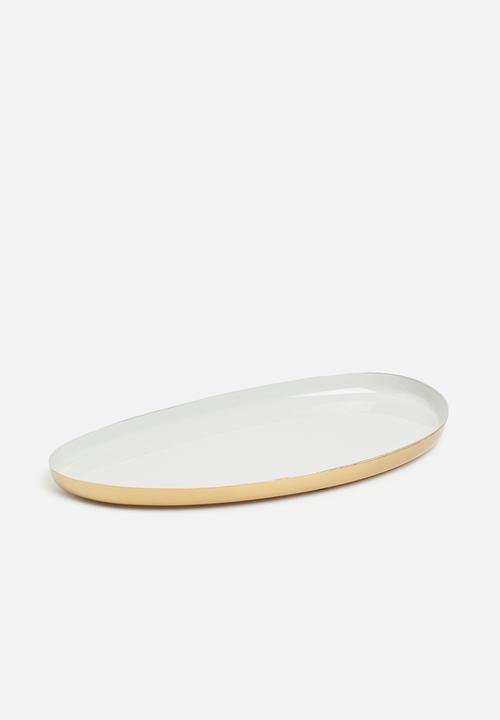 H&S - Oval tray - light grey