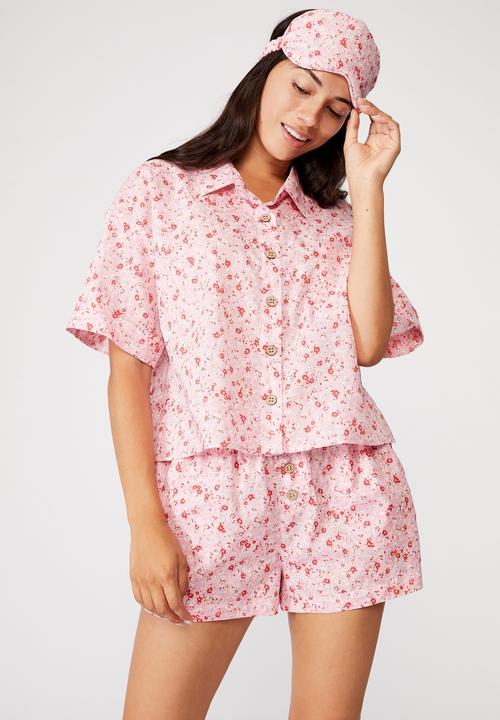 Cotton On - Washed woven sleep set - ditsy texture