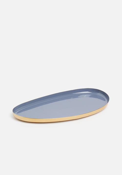 H&S - Oval tray - dark grey