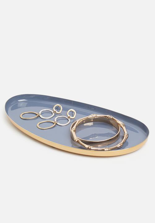H&S - Oval tray - dark grey