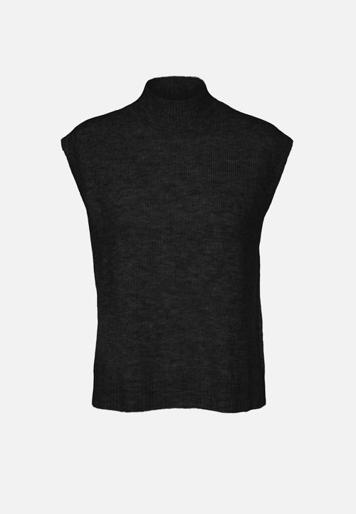 Vero Moda - Lefile sleeveless highneck vest boo - black