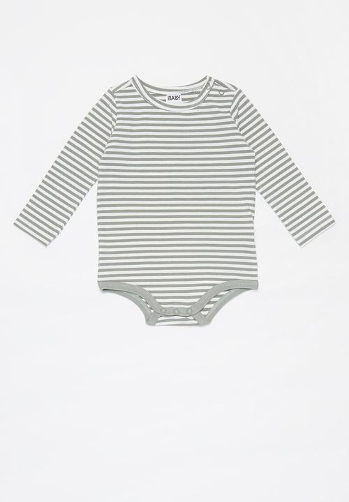 Cotton On - 3 Pack long sleeve bubbysuit - grey & green 