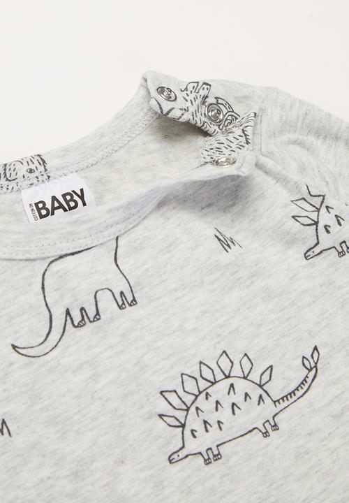 Cotton On - 3 Pack long sleeve bubbysuit - grey & green 
