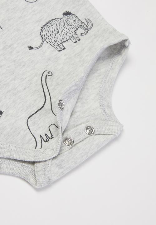 Cotton On - 3 Pack long sleeve bubbysuit - grey & green 