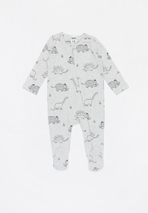 Cotton On - 3 Pack long sleeve zip romper - grey & green