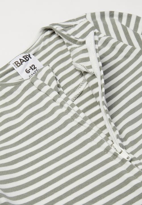 Cotton On - 3 Pack long sleeve zip romper - grey & green