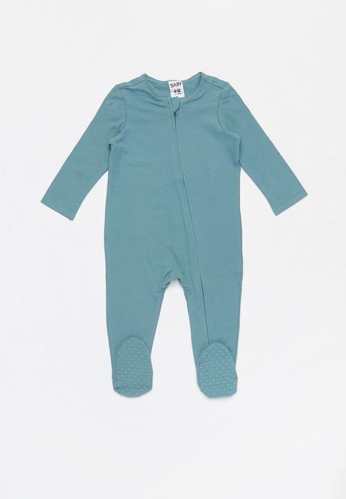 Cotton On - 3 Pack long sleeve zip romper - blue 