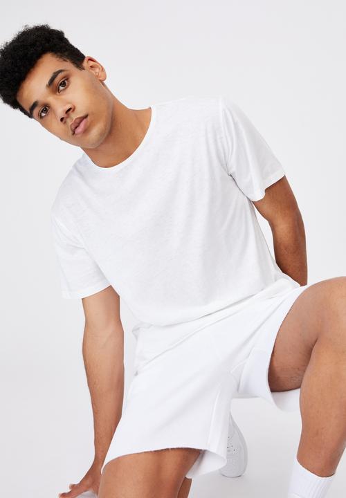Factorie - Longline curved washed t shirt - white