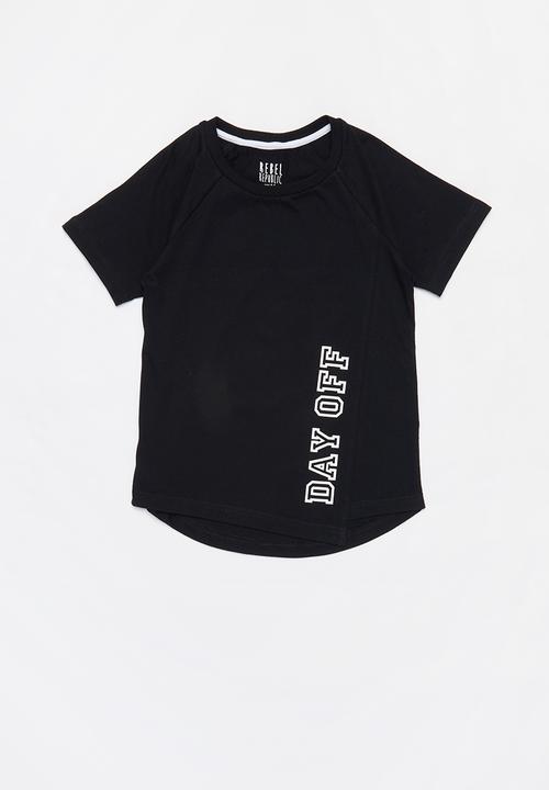 Rebel Republic - Boys styled short sleeve top - black
