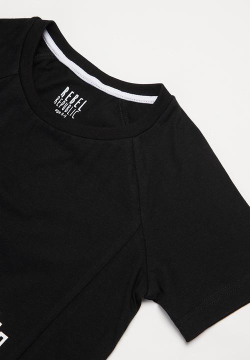 Rebel Republic - Boys styled short sleeve top - black