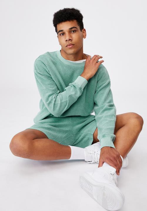 Factorie - Reverse fleece crew - washed cool mint