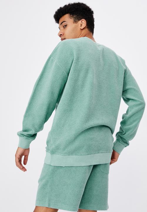 Factorie - Reverse fleece crew - washed cool mint