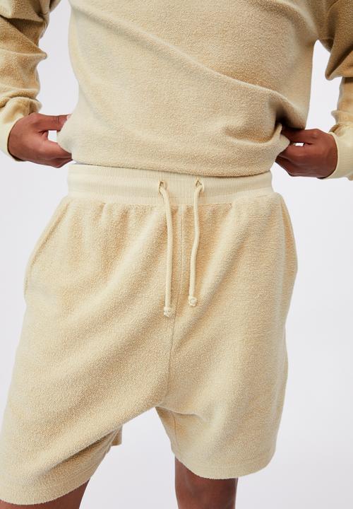 Factorie - Reverse fleece track short - washed sand