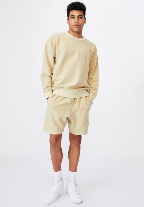 Factorie - Reverse fleece track short - washed sand