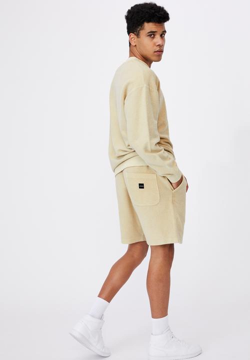Factorie - Reverse fleece track short - washed sand
