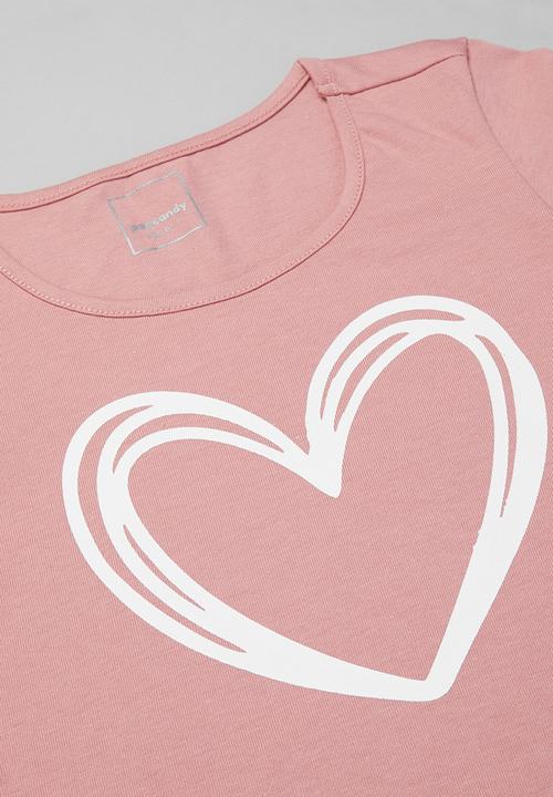 Pop Candy - Girls 2 pack printed tees - white & pink