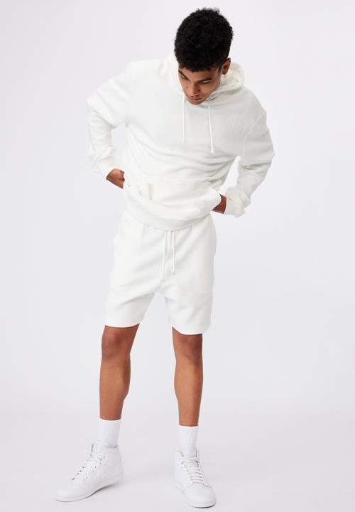 Factorie - Reverse fleece track short - white