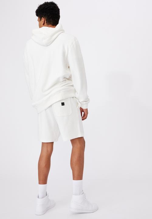 Factorie - Reverse fleece track short - white