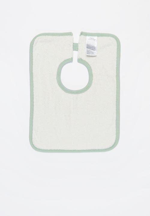 Cotton On - 3 Pack darcey square bib - grey & green 