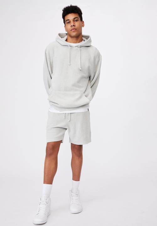 Factorie - Reverse fleece track short - washed grey